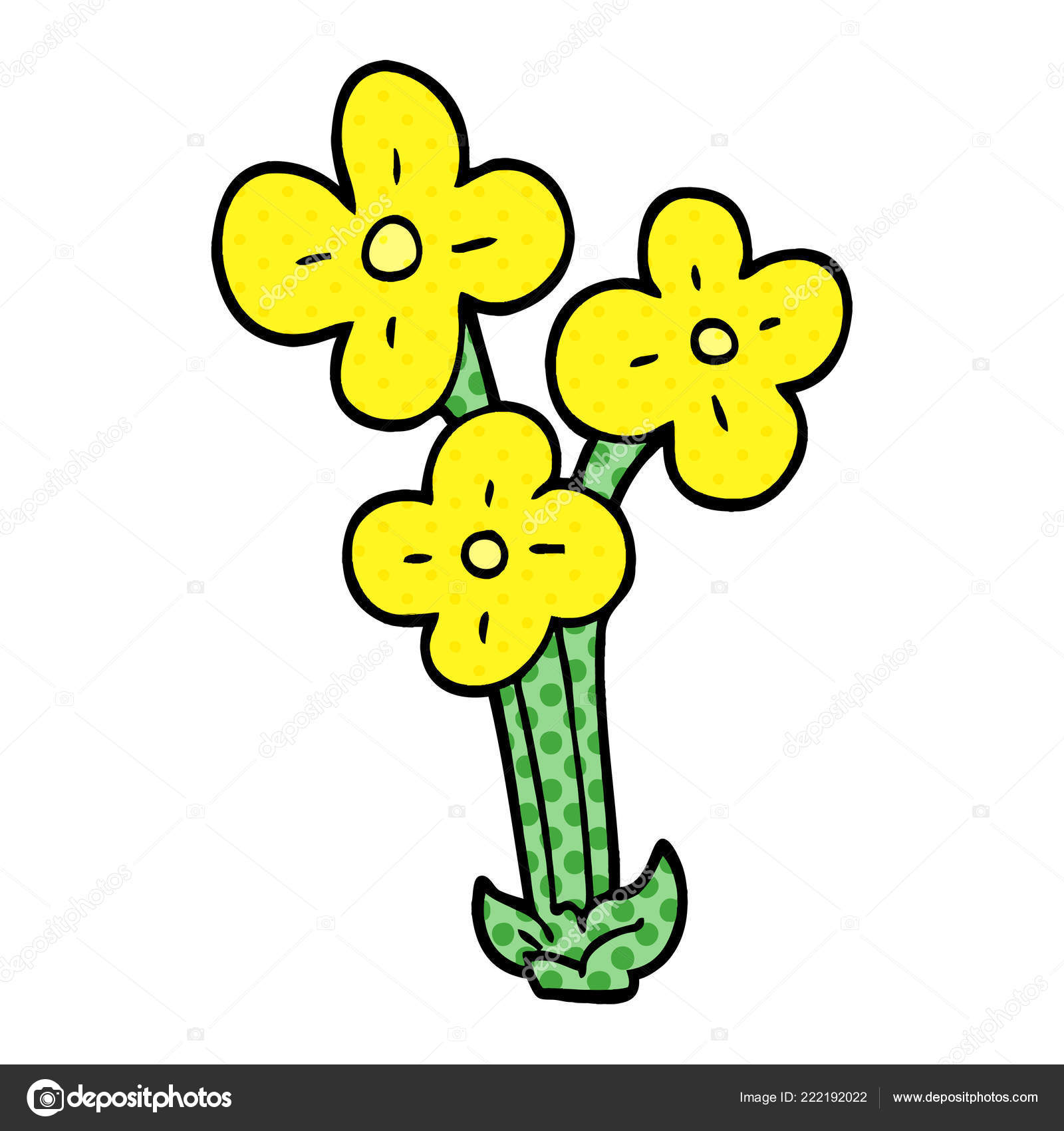 Dessin Animé Doodle Bouquet Fleurs Image Vectorielle