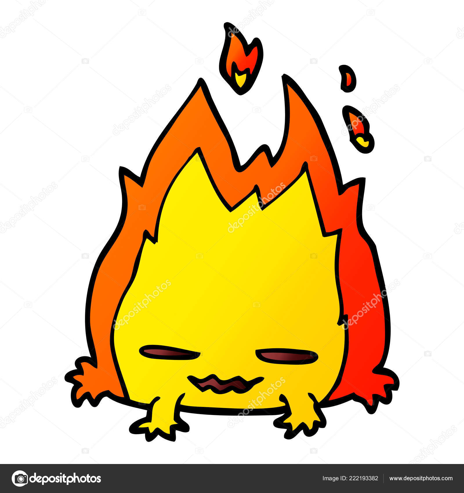 Desenho animado pequeno demônio fogo imagem vetorial de lineartestpilot©  44422713