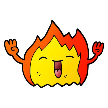 çizgi film doodle mutlu kızıl ateş