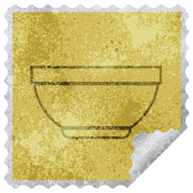 Etiket vektör çizim peeling pirinç kase Meydanı