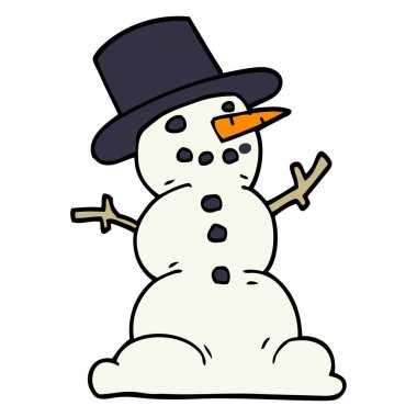 çizgi film doodle geleneksel kardan adam