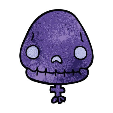 çizgi film doodle Cadılar Bayramı kafatası