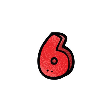 çizgi film doodle numarası 6