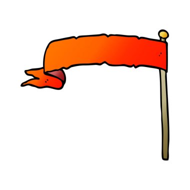 çizgi film doodle dalgalanan bayrak