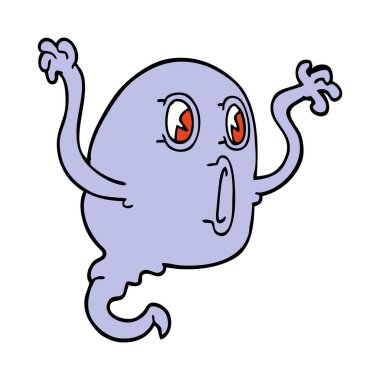 karikatür canavar beyaz arka plan üzerinde doodle