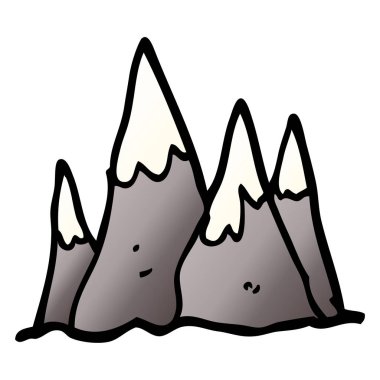 çizgi film doodle yüksek dağlar