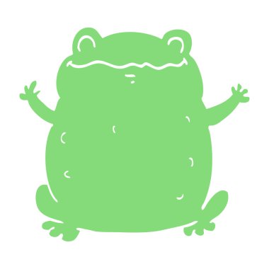 düz renk tarzı çizgi film kurbağa