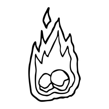 çizgi çizme çizgi film ürkütücü yanan Cadılar Bayramı kömürleri