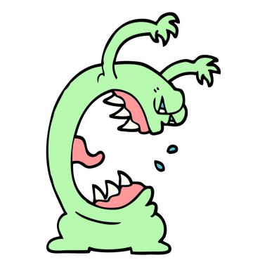 elle çizilmiş doodle stil karikatür canavar