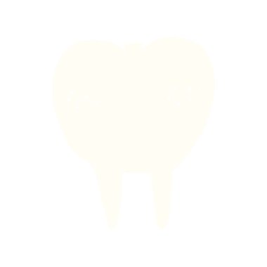 düz renk tarzı çizgi film diş