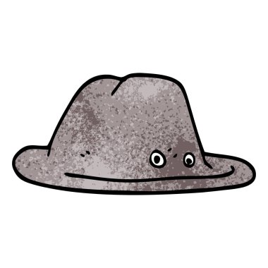 Beyaz arka plan üzerinde izole karikatür doodle şapka