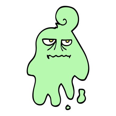 elle çizilmiş doodle tarzı çizgi film ürkütücü hayalet