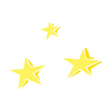 Dekoratif yıldız doodle düz renkli çizimi