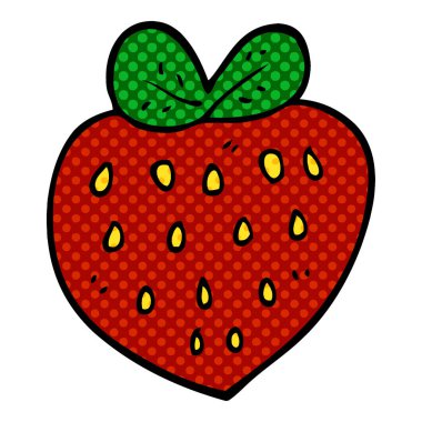 çizgi film doodle çilek, vektör çizim 