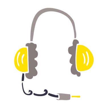 çizgi film doodle baş telefonları