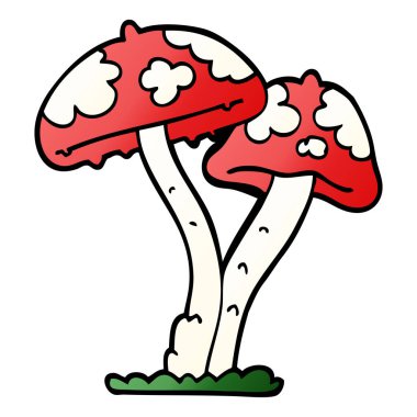 çizgi film doodle mantar illüstrasyon