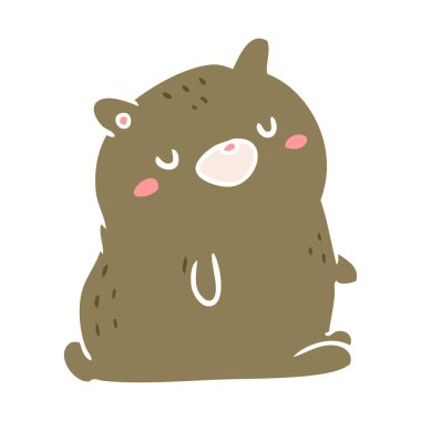 düz renk tarzı çizgi film ayı