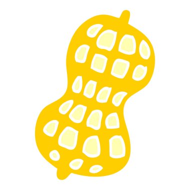 çizgi film doodle fıstık beyaz arka plan üzerinde