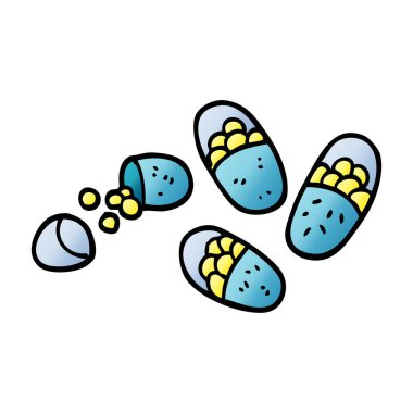 çizgi film tablet, ilaç Tema doodle