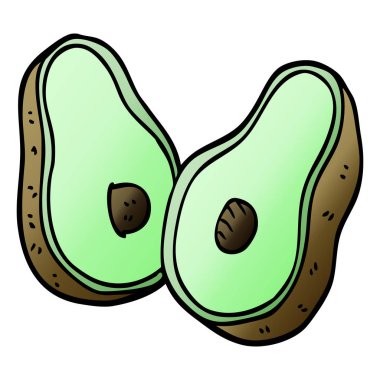 karton avokado, vektör, illüstrasyon