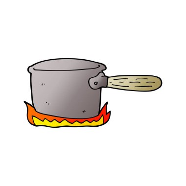 çizgi film doodle pişirme pan