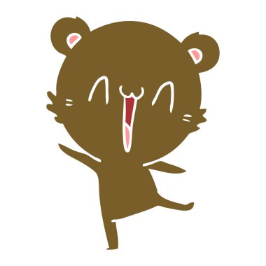 mutlu ayı düz renk stil çizgi film