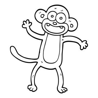 çizim karikatür sallanan maymun