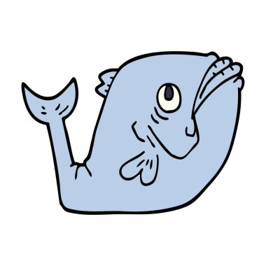 komik karikatür doodle balık