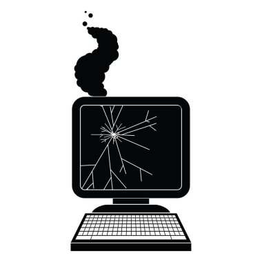 kırık bilgisayar grafik vektör çizim simgesi