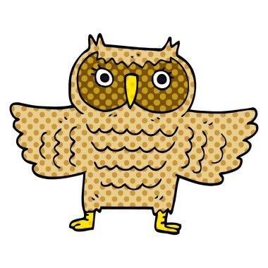 çizgi film doodle bilge yaşlı baykuş