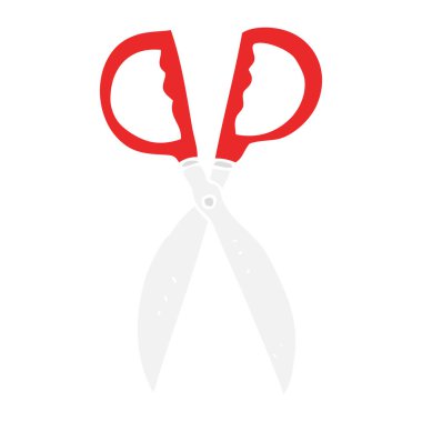 makas düz renkli çizimi