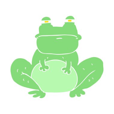 düz renk illüstrasyon kurbağa