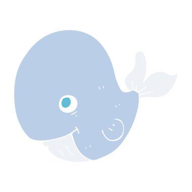 mutlu balina düz renkli çizimi