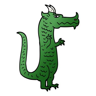 çizgi film doodle büyülü ejder