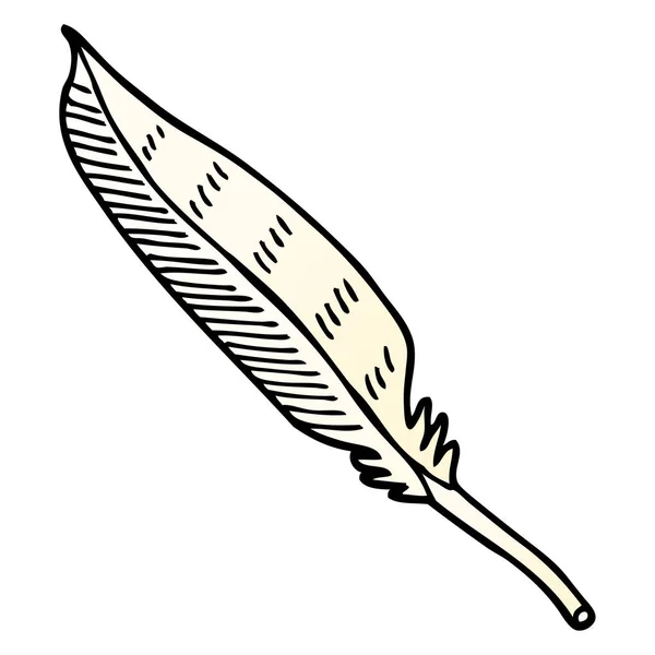 Vector Gradient Illustration Cartoon Feather — Stock Vector