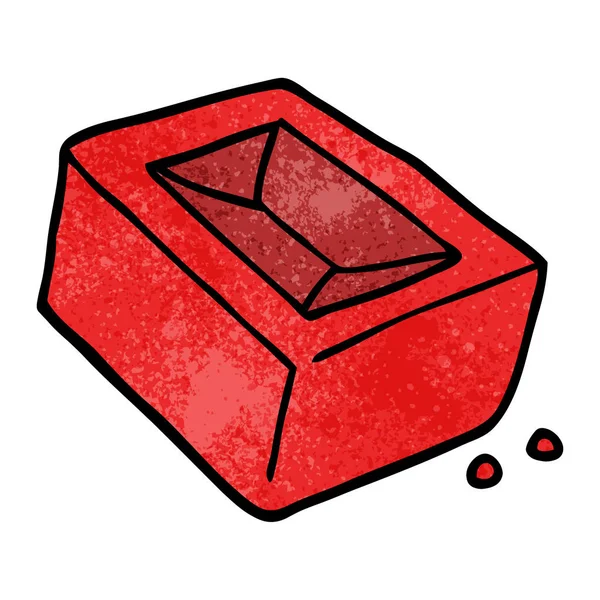 Garabato Dibujos Animados Ladrillo Rojo — Vector de stock