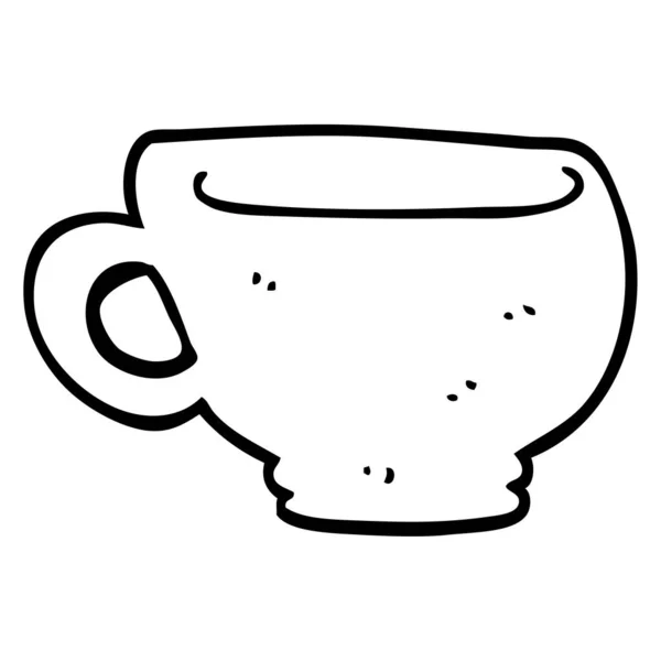 Lijntekening Cartoon Cup — Stockvector