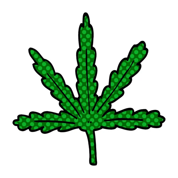 Çizgi Film Doodle Marihuana Yaprağı — Stok Vektör