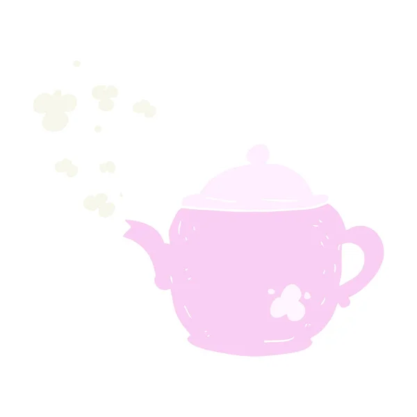 Flachfarbige Abbildung Der Teekanne — Stockvektor