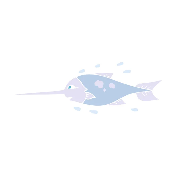 Flachfarbige Illustration Von Schwertfischen — Stockvektor
