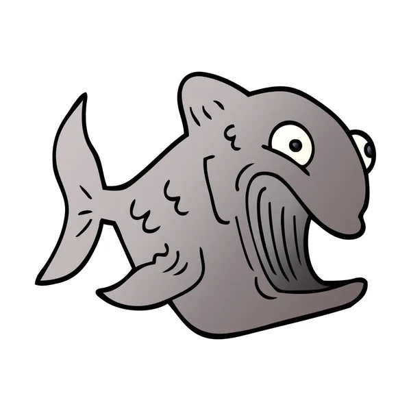 面白い漫画落書き魚 — ストックベクタ