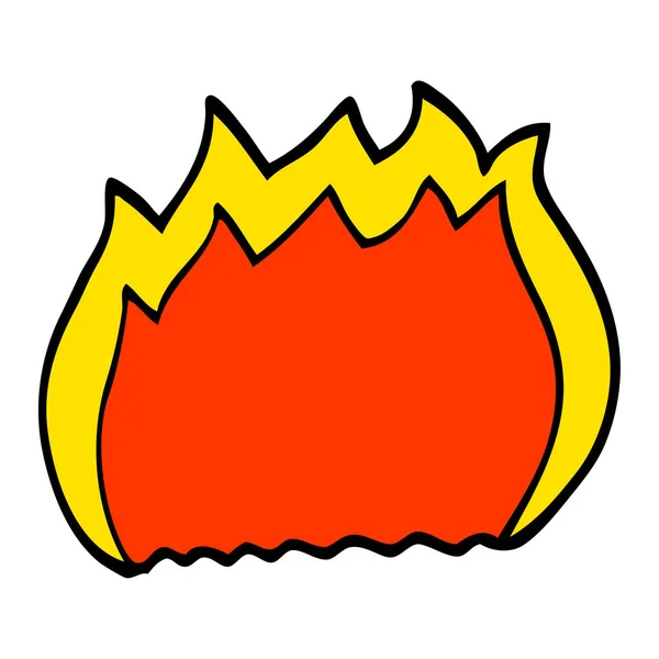 Cartoon Doodle Flame Fundo Branco — Vetor de Stock