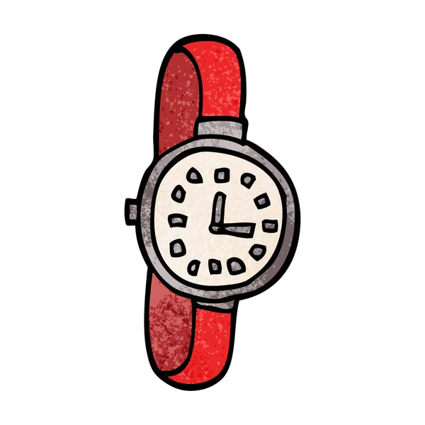 Dibujos Animados Doodle Reloj Sobre Fondo Blanco — Archivo Imágenes Vectoriales