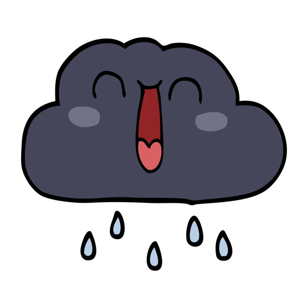 Cartoon Doodle Van Een Gelukkig Regen Wolk — Stockvector