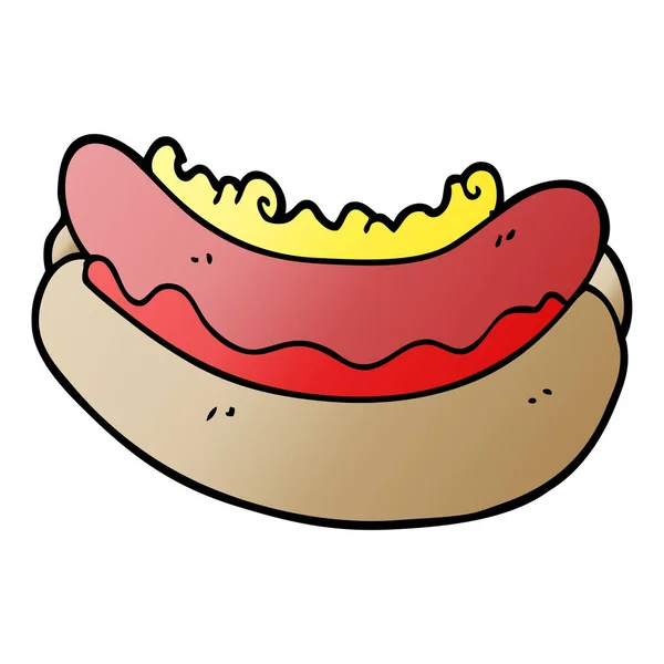 Cartoon Doodle Hotdog Een Broodje — Stockvector