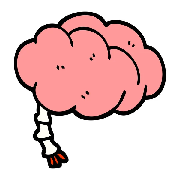 Dessin Main Doodle Style Cerveau Dessin Animé — Image vectorielle