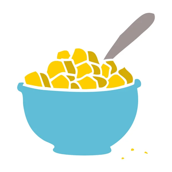Cartoon Doodle Bowl Cereal — Stock Vector