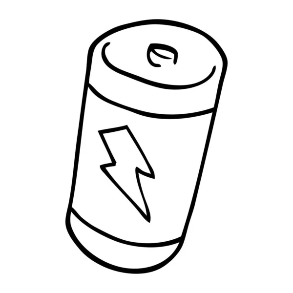 Rysowanie Linii Kreskówka Baterii — Wektor stockowy
