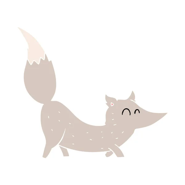 Flat Color Illustration Little Wolf — Stock Vector