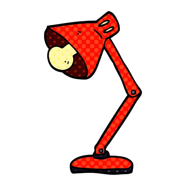 Lámpara Escritorio Ángulo Garabato Dibujos Animados — Vector de stock